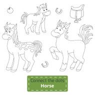 Connect the dots (farm animals set horse family) N2