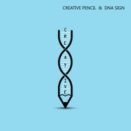Creative pencil and DNA symbol Education business concept