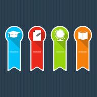 Four colored icons depicting items for education Vector design eps10 N2