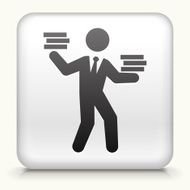 Square Button with Businessman &amp; education N2