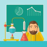 Science teacher in laboratory N3