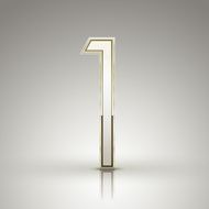 3d elegant pearl white number 1