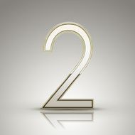 3d elegant pearl white number 2