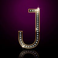 3d elegant diamond letter J