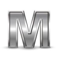 3d metal letter M