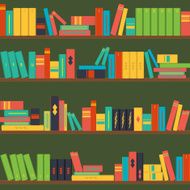 seamless pattern bookshelves vector