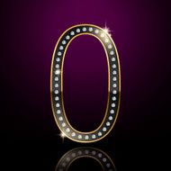 3d elegant diamond letter O