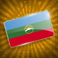 Flag of Karachay-Cherkessia Republic Russia with old texture