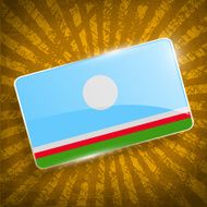 Flag of Sakha Yakutia Republic Russia with old texture