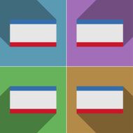 Flags Crimea Set of colors flat design and long shadows