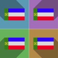 Flags Khakassia Set of colors flat design and long shadows