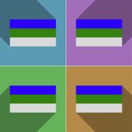 Flags Komi Set of colors flat design and long shadows