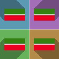 Flags Tatarstan Set of colors flat design and long shadows