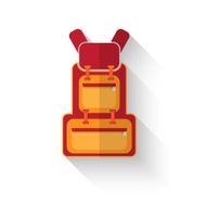 red backpack icon flat design with shadow