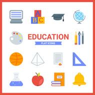 Flat educational icons set