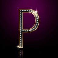 3d elegant diamond letter P