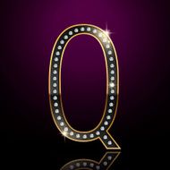 3d elegant diamond letter Q
