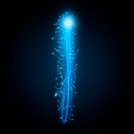 3d blue sparkler firework letter I