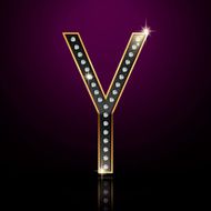 3d elegant diamond letter Y