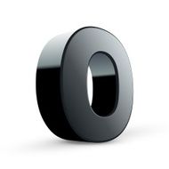 glossy black alphabet O N2