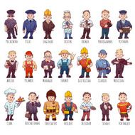 Vector set of business people such as policeman doctor worker