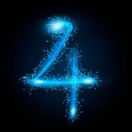 3d blue sparkler firework number 4