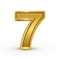 3d bright golden number 7