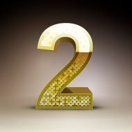 3d golden sequins number 2