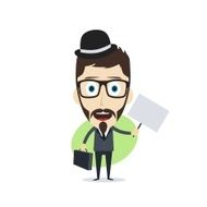 businessman holding blank sign N5
