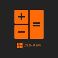 Orange calculator on black