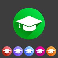 Flat graduation cap icon