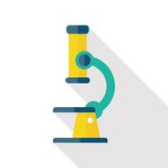 microscope flat icon with long shadow N22