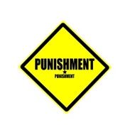 Punishment black stamp text on yellow background