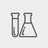 Test tube and beaker thin line icon N4