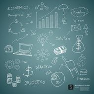 drawing business plan concept on green board