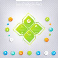 Modern green infographic network template with place for your text