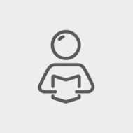 Man reading book thin line icon