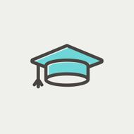 Graduation cap thin line icon N3