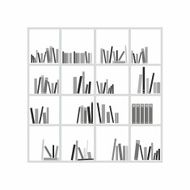 Books on the shelves
