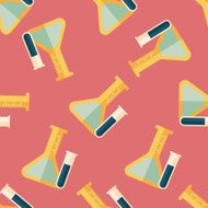 test tube flat icon eps10 seamless pattern background N6