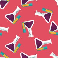 test tube flat icon eps10 seamless pattern background N8