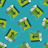bible flat icon eps10 seamless pattern background N3
