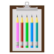 clipboard with sharpened detailed pencil