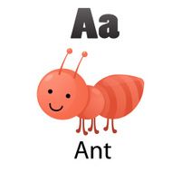 Alphabet A with ant