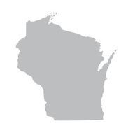 Grey map of Wisconsin