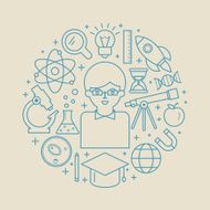 Science abstract line style vector illustration