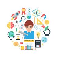 Science abstract flat style vector illustration