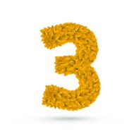 3d yellow leaves number 3