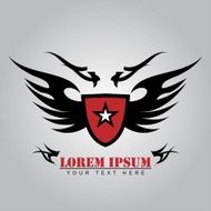 white star red shield and black wings
