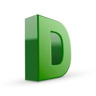 3d green letter D N2